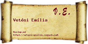 Vetési Emília névjegykártya